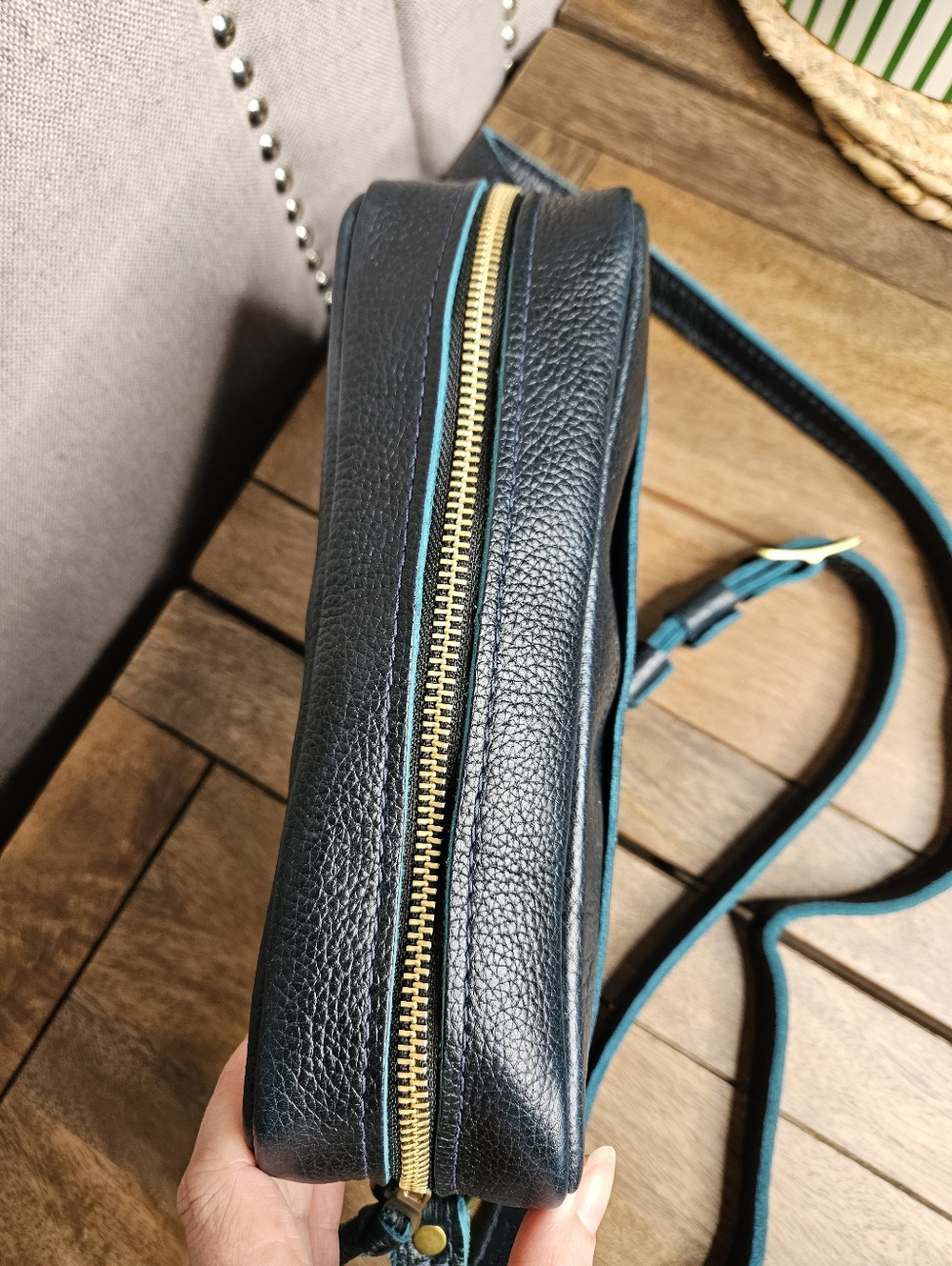 Portland Leather Goods Large Camera Bag Boreal Blue Green - Picture 9 of 16